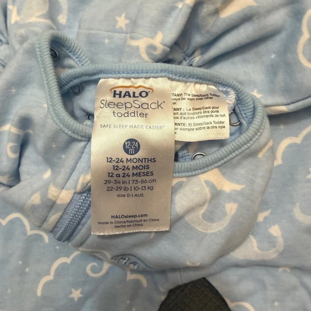 HALO SleepSack Toddler 12-24M Blue Dragon Cloud Early Walker Wearable Blanket